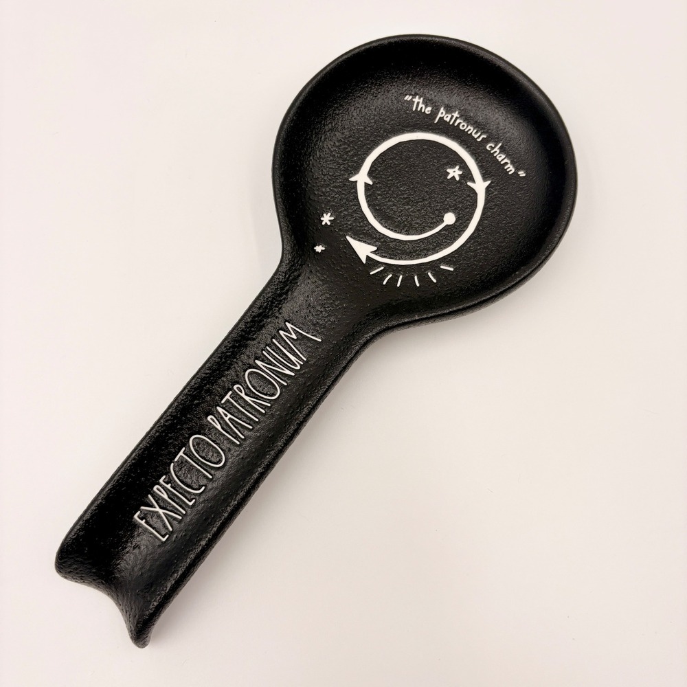 Rae Dunn Harry Potter Expecto Patronum Black Ceramic Spoon Rest Wizarding World